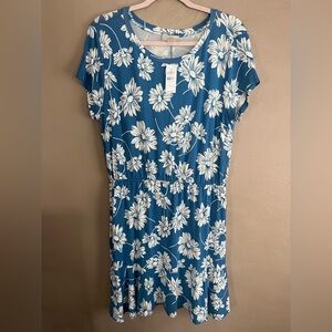 LOFT Blue Floral Dress